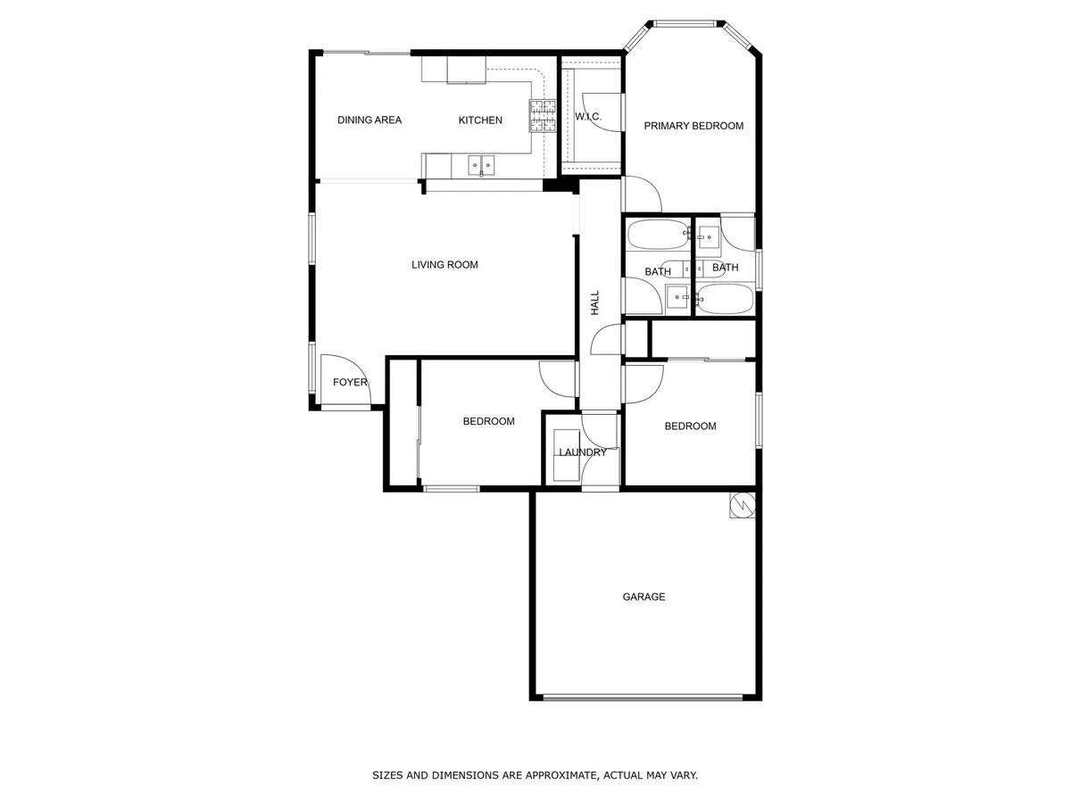 An open-plan interior that encompasses the living room, kitchen, primary bedroom, and dining area. The living room is inviting and practical, perfect for movie nights or relaxing after a day of adventure.